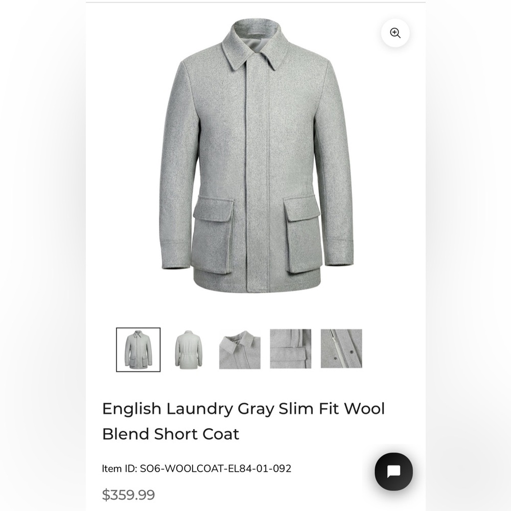 English Laundry Gray Wool Blend Coat
